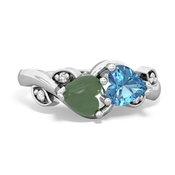 Jade Floral Elegance 14K White Gold ring R5790