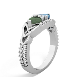Jade Sparkling Celtic Knot 14K White Gold ring R2645