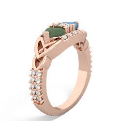 Jade Sparkling Celtic Knot 14K Rose Gold ring R2645