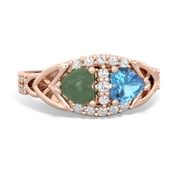 Jade Sparkling Celtic Knot 14K Rose Gold ring R2645