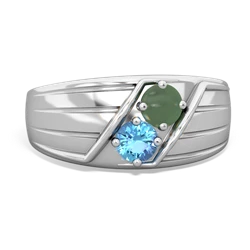 Jade Men's Streamline 14K White Gold ring R0460