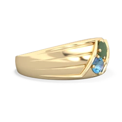 Jade Men's Streamline 14K Yellow Gold ring R0460