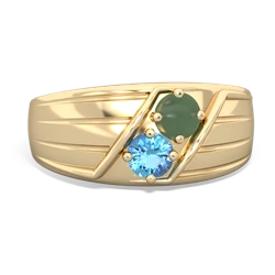 Jade Men's Streamline 14K Yellow Gold ring R0460