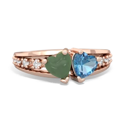 Jade Heart To Heart 14K Rose Gold ring R3342