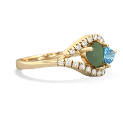 Jade Mother And Child 14K Yellow Gold ring R3010