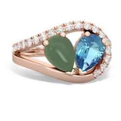 Jade Nestled Heart Keepsake 14K Rose Gold ring R5650