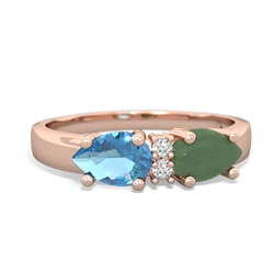 Jade Pear Bowtie 14K Rose Gold ring R0865