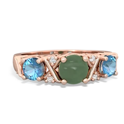 Jade Hugs And Kisses 14K Rose Gold ring R5016