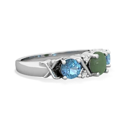 Jade Hugs And Kisses 14K White Gold ring R5016