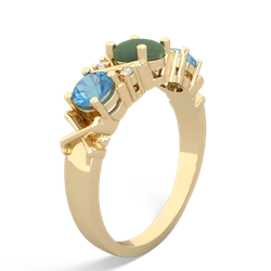 Jade Hugs And Kisses 14K Yellow Gold ring R5016