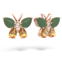 Jade Butterfly 14K Rose Gold earrings E2215