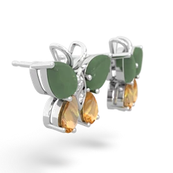 Jade Butterfly 14K White Gold earrings E2215