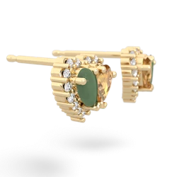 Jade Halo 14K Yellow Gold earrings E7008