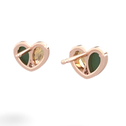 Jade 'Our Heart' 14K Rose Gold earrings E5072