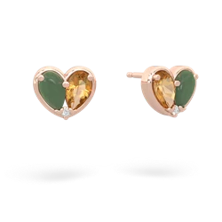 Jade 'Our Heart' 14K Rose Gold earrings E5072