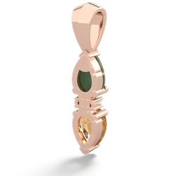 Jade Bowtie Drop 14K Rose Gold pendant P0865