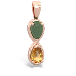 Jade Infinity 14K Rose Gold pendant P5050