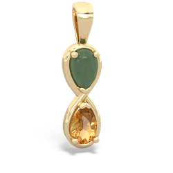 Jade Infinity 14K Yellow Gold pendant P5050