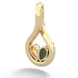 Jade Pave Twist 'One Heart' 14K Yellow Gold pendant P5360