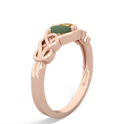 Jade Celtic Love Knot 14K Rose Gold ring R5420