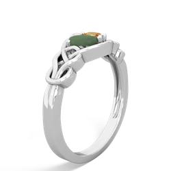 Jade Celtic Love Knot 14K White Gold ring R5420