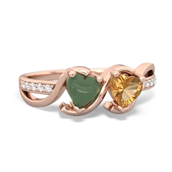 Jade Side By Side 14K Rose Gold ring R3090