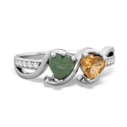 Jade Side By Side 14K White Gold ring R3090