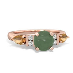 Jade 6Mm Round Eternal Embrace Engagement 14K Rose Gold ring R2005