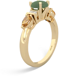 Jade 6Mm Round Eternal Embrace Engagement 14K Yellow Gold ring R2005