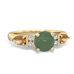 Jade 6Mm Round Eternal Embrace Engagement 14K Yellow Gold ring R2005