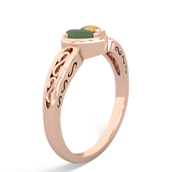 Jade Filligree 'One Heart' 14K Rose Gold ring R5070