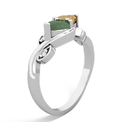 Jade Floral Elegance 14K White Gold ring R5790