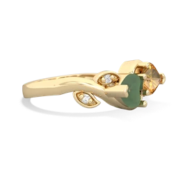 Jade Floral Elegance 14K Yellow Gold ring R5790