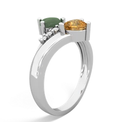 Jade Heart To Heart 14K White Gold ring R2064