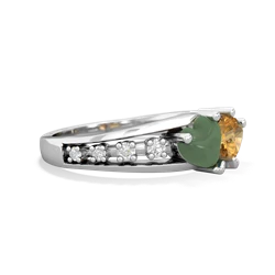 Jade Heart To Heart 14K White Gold ring R3342