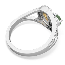 Jade Nestled Heart Keepsake 14K White Gold ring R5650