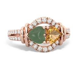Jade Art-Deco Keepsake 14K Rose Gold ring R5630