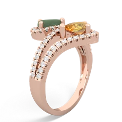 Jade Diamond Dazzler 14K Rose Gold ring R3000