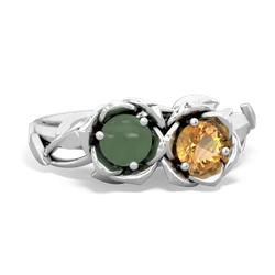 Jade Rose Garden 14K White Gold ring R5510