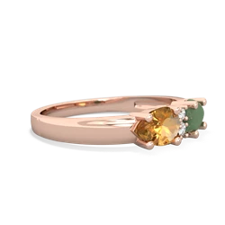 Jade Pear Bowtie 14K Rose Gold ring R0865