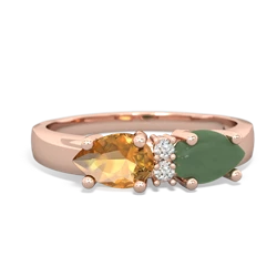 Jade Pear Bowtie 14K Rose Gold ring R0865