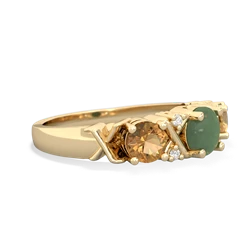 Jade Hugs And Kisses 14K Yellow Gold ring R5016