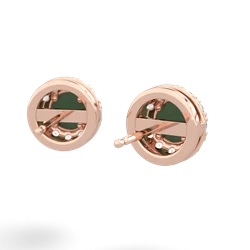 Jade Diamond Halo 14K Rose Gold earrings E5370