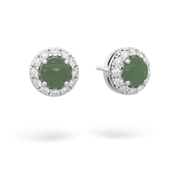 Jade Diamond Halo 14K White Gold earrings E5370