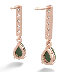 Jade Art Deco Diamond Drop 14K Rose Gold earrings E5324