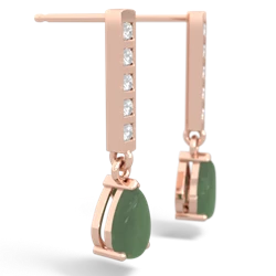 Jade Art Deco Diamond Drop 14K Rose Gold earrings E5324