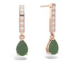 Jade Art Deco Diamond Drop 14K Rose Gold earrings E5324