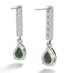 Jade Art Deco Diamond Drop 14K White Gold earrings E5324