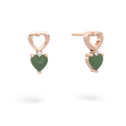Jade Four Hearts 14K Rose Gold earrings E2558