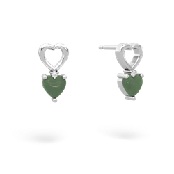 Jade Four Hearts 14K White Gold earrings E2558